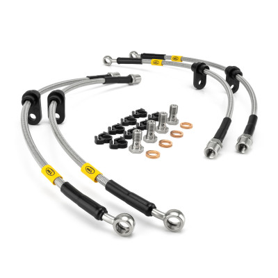 Fiat Grande Punto All Models with Rear Drums 2006- Brake Lines HEL Stainless Steel Braided