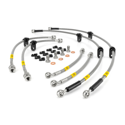 Vauxhall Corsa E 1.4 Turbo with 284 x 22mm Front Discs 2014-2019 Brake Lines HEL Stainless Steel Braided